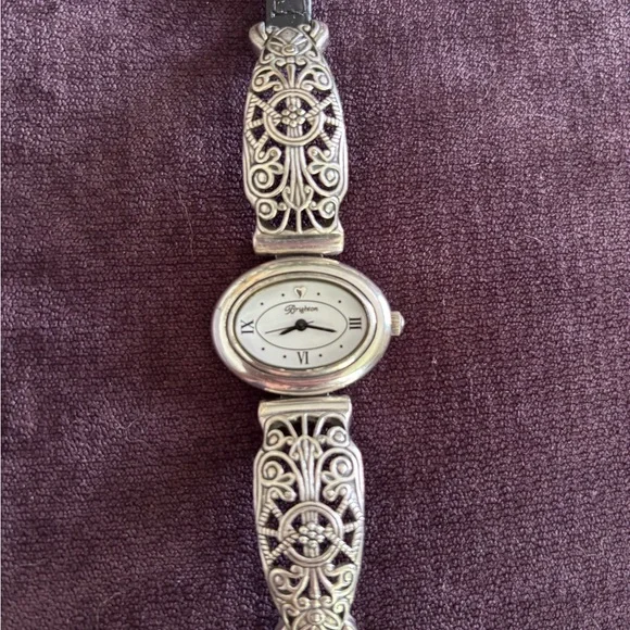 BRIGHTON “Carrara” Silver & Leather Wristwatch - Picture 5 of 6